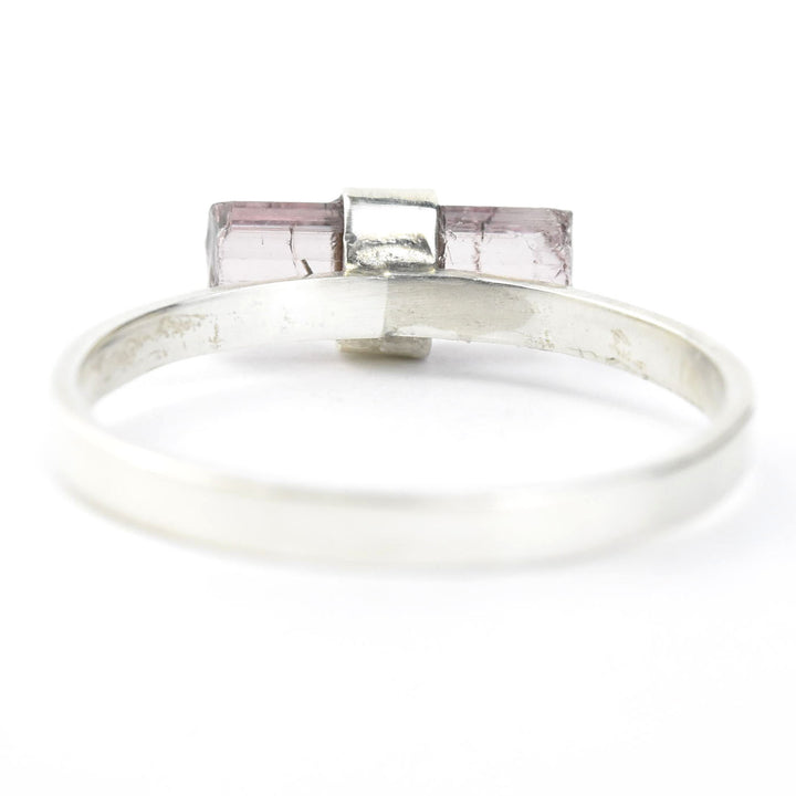 Tourmaline Raw Crystal Candy Ring in Silver