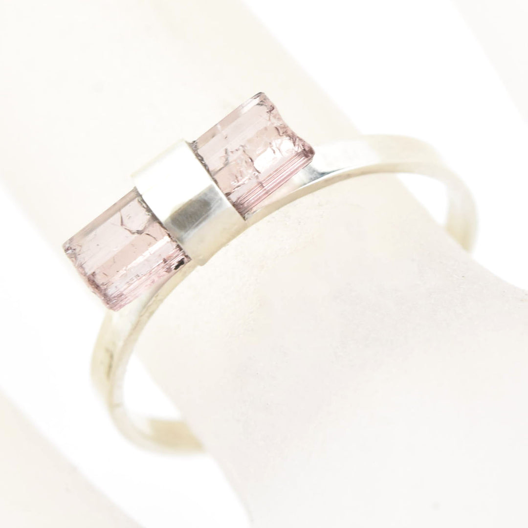 Tourmaline Raw Crystal Candy Ring in Silver