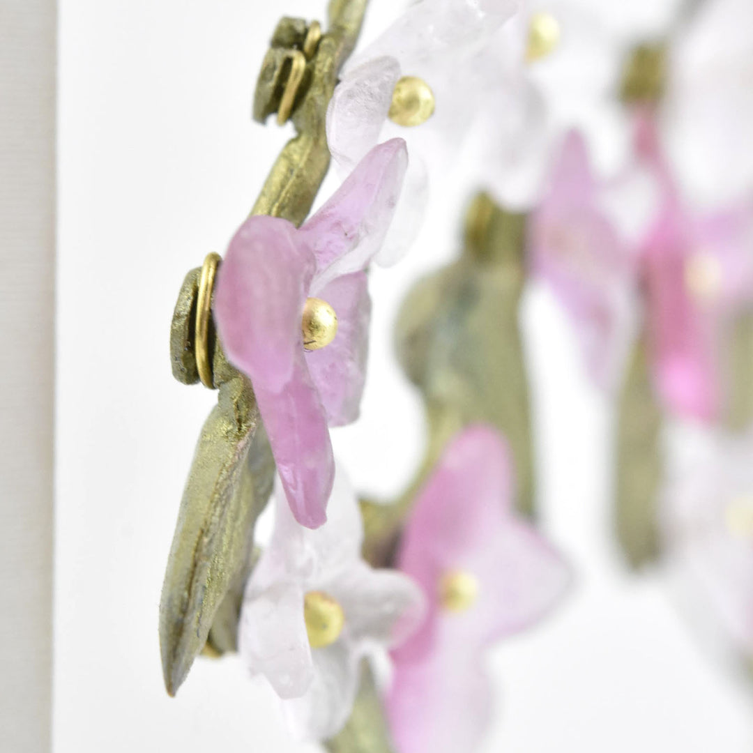 Pink Hydrangea Petal Crown Drops - Goldmakers Fine Jewelry