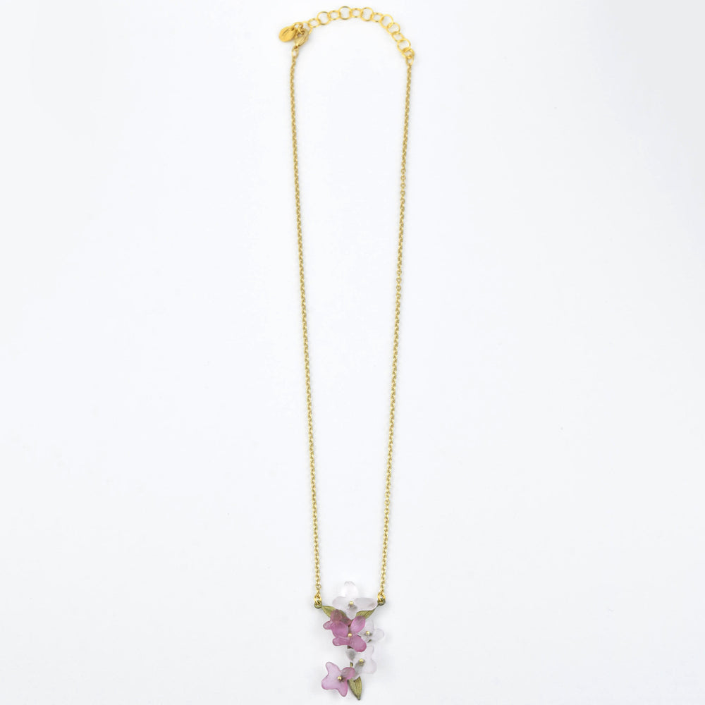Pink Hydrangea Petal Necklace - Goldmakers Fine Jewelry