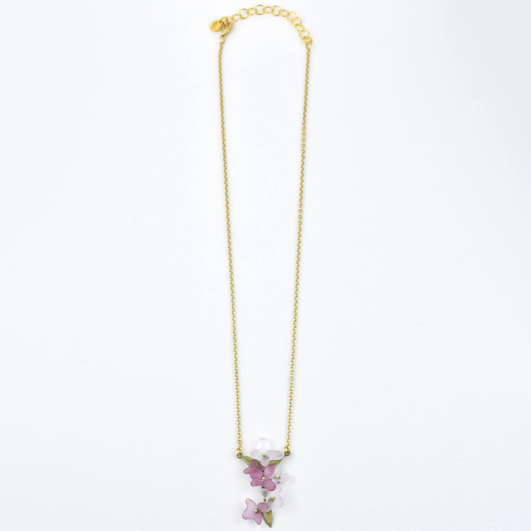 Pink Hydrangea Petal Necklace - Goldmakers Fine Jewelry