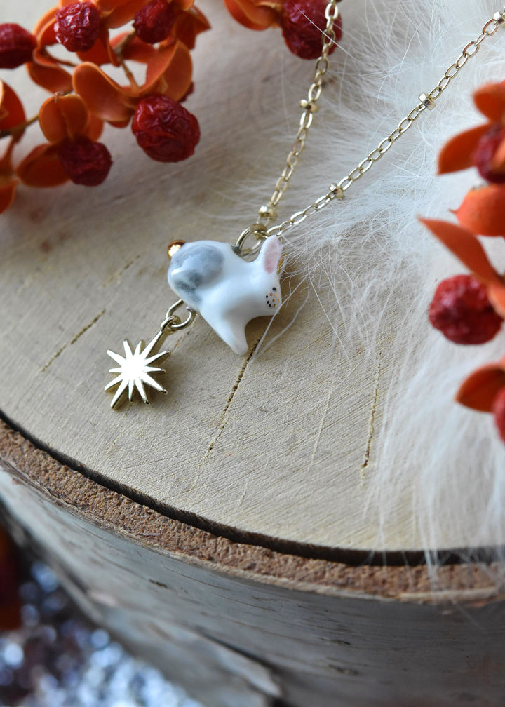 Polar Hare & Sun Necklace - Goldmakers Fine Jewelry