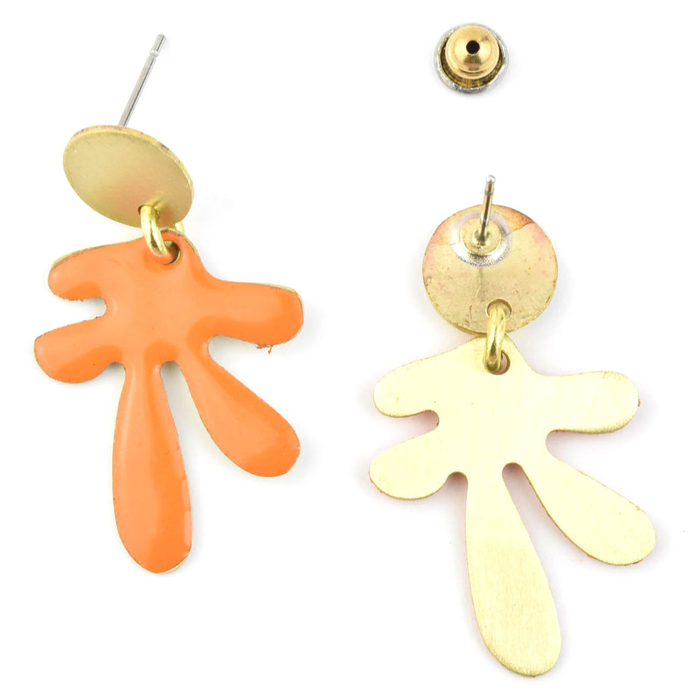 Prince XS Tangerine Enamel Earrings - Goldmakers Fine Jewelry