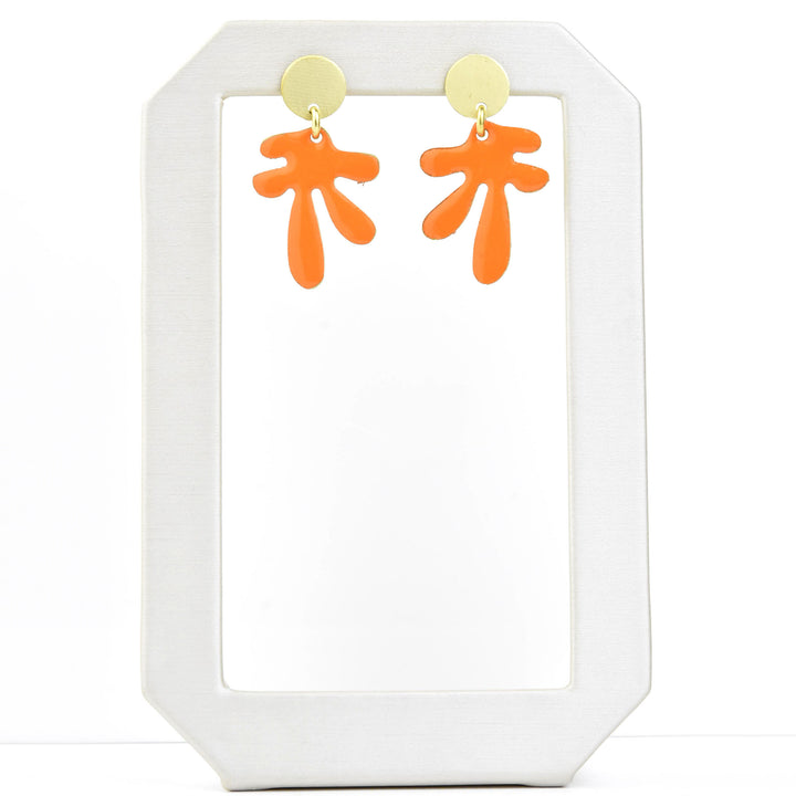 Prince XS Tangerine Enamel Earrings - Goldmakers Fine Jewelry