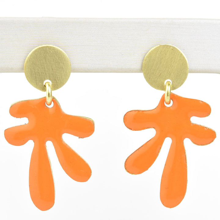 Prince XS Tangerine Enamel Earrings - Goldmakers Fine Jewelry