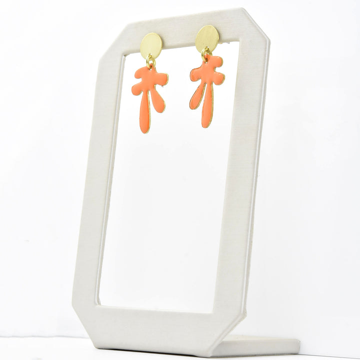 Prince XS Tangerine Enamel Earrings - Goldmakers Fine Jewelry
