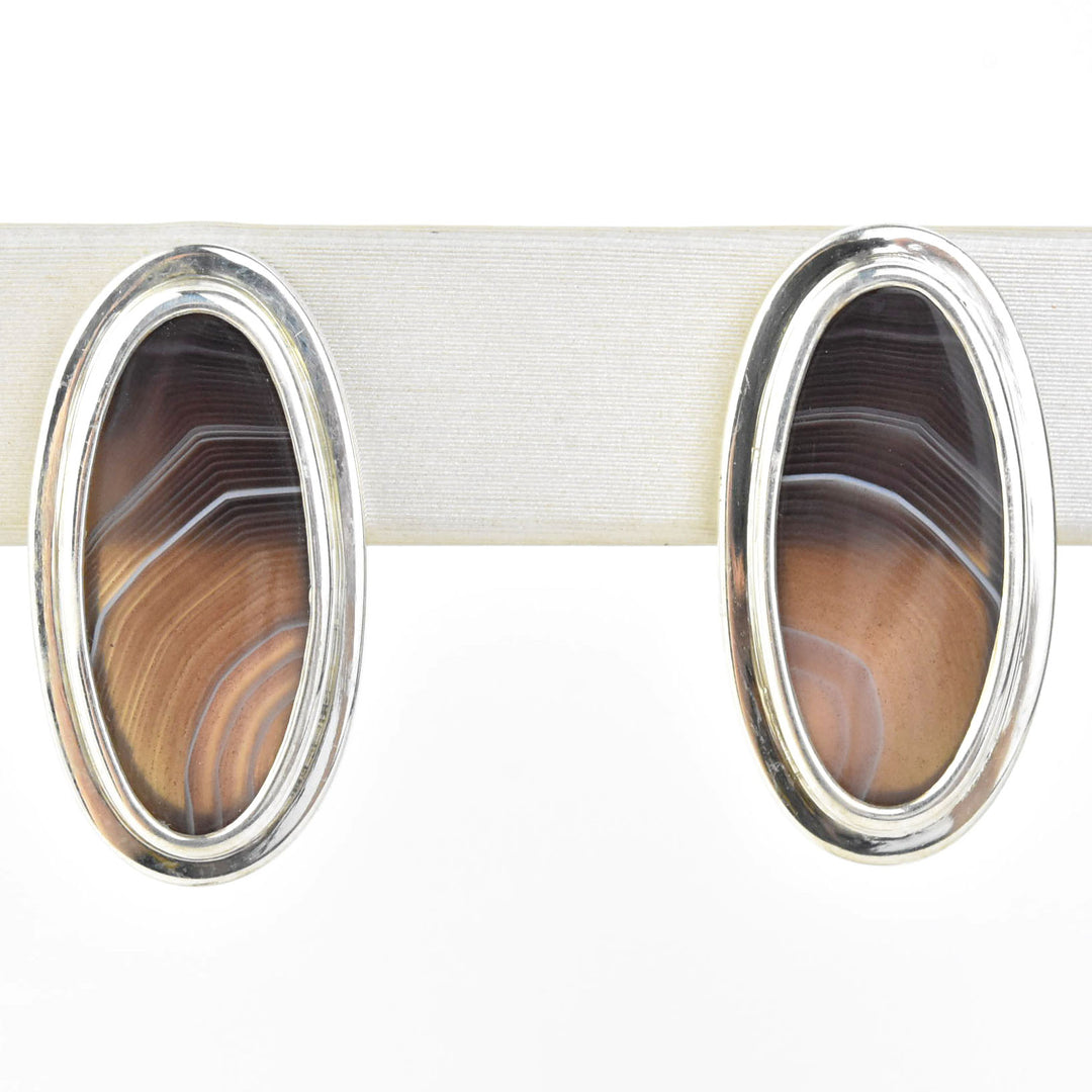 Purple Agate Oval Studs - Goldmakers Fine Jewelry