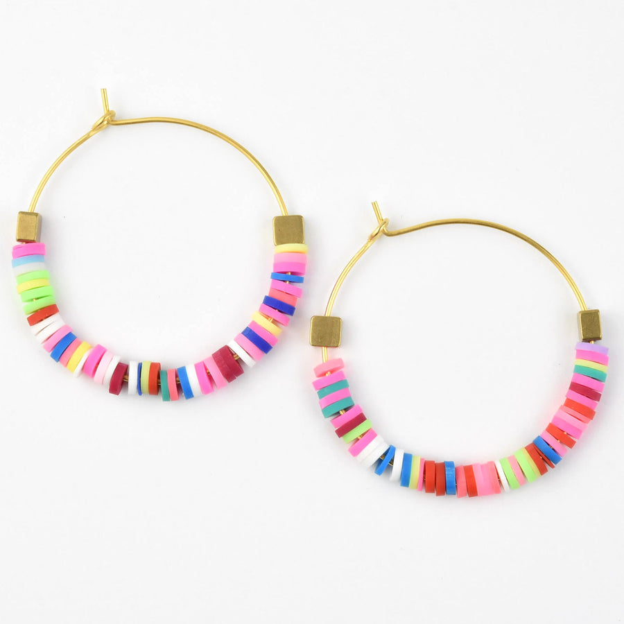 Rainbow Hoop Earrings - Goldmakers Fine Jewelry