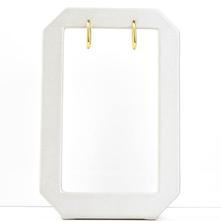 Rectangle Round Huggie Hoops - Goldmakers Fine Jewelry