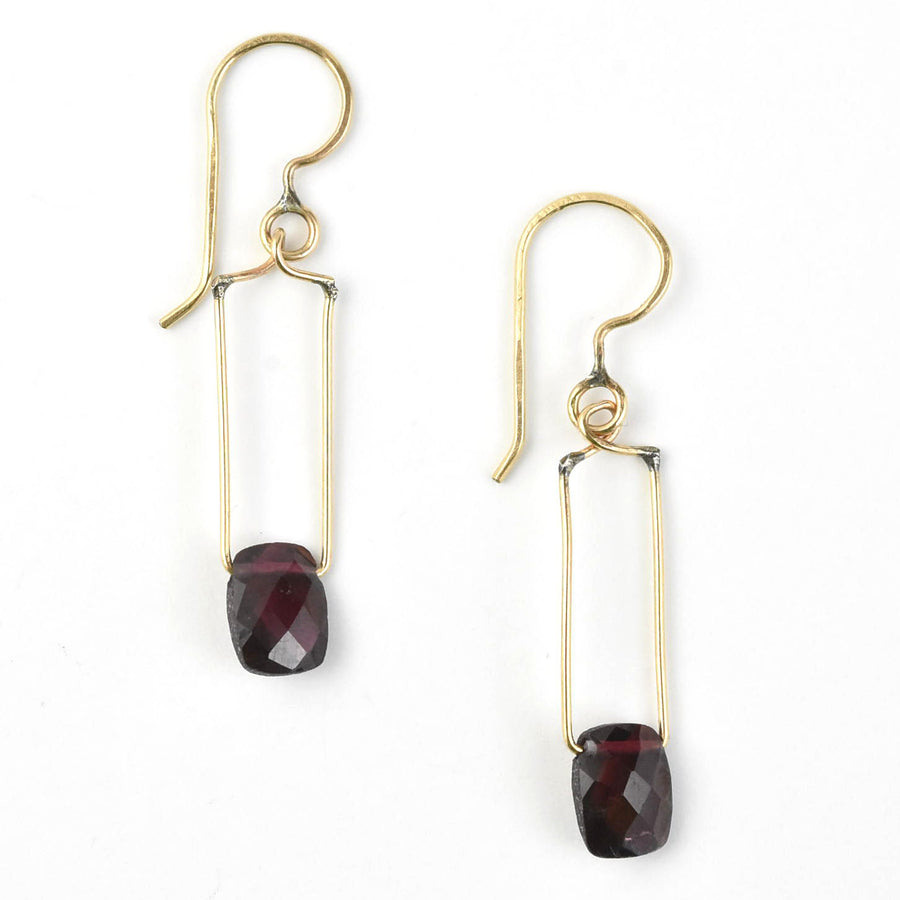Garnet Wire Dangles - Goldmakers Fine Jewelry