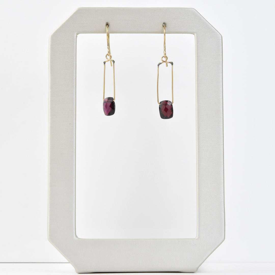 Garnet Wire Dangles - Goldmakers Fine Jewelry