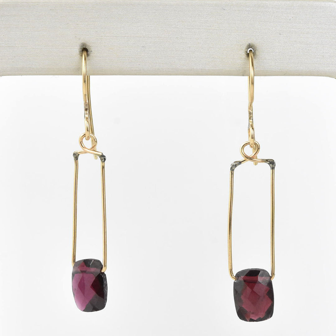 Garnet Wire Dangles - Goldmakers Fine Jewelry