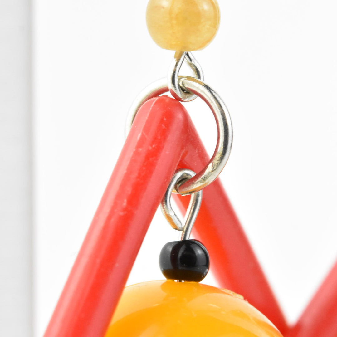 Red and Orange Art Glass Earrings - Goldmakers Fine Jewelry