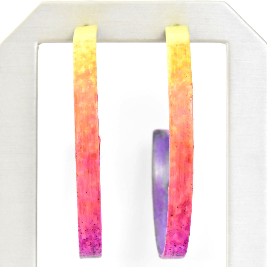 Ribbon Hoop LG Rose Ombre - Goldmakers Fine Jewelry