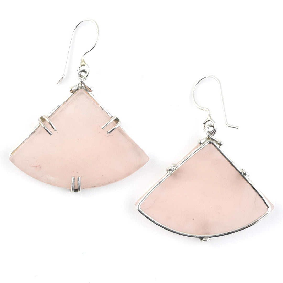 Trinity Earrings in Rose Quartz