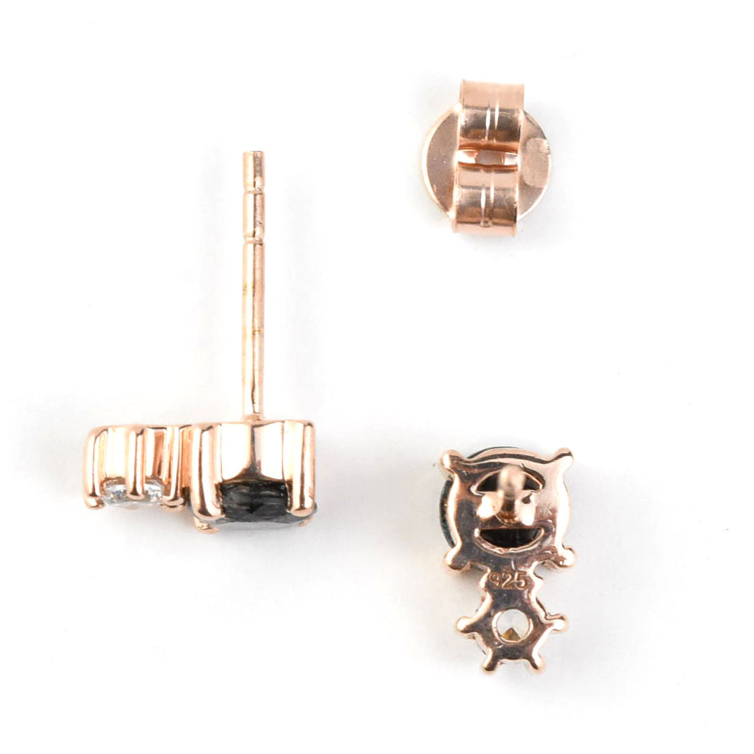 Rutilated Quartz & Cubic Zirconia Doublet Studs - Goldmakers Fine Jewelry