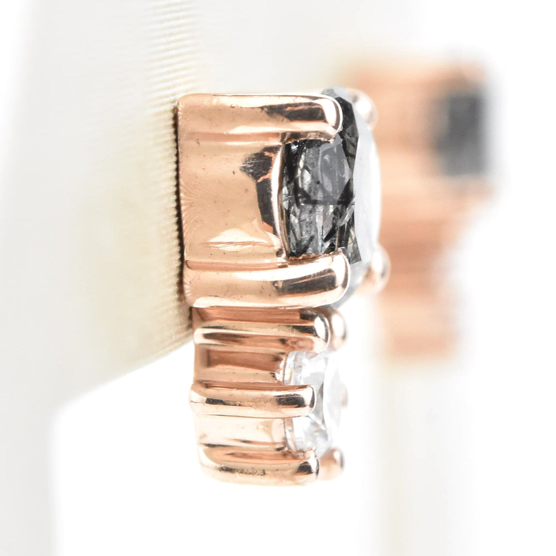 Rutilated Quartz & Cubic Zirconia Doublet Studs - Goldmakers Fine Jewelry