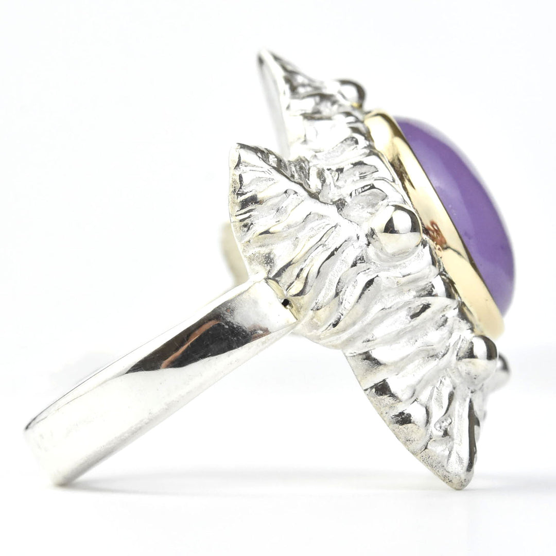 Sea Star Ring in Sterling Silver with Gold Bezel - Goldmakers Fine Jewelry