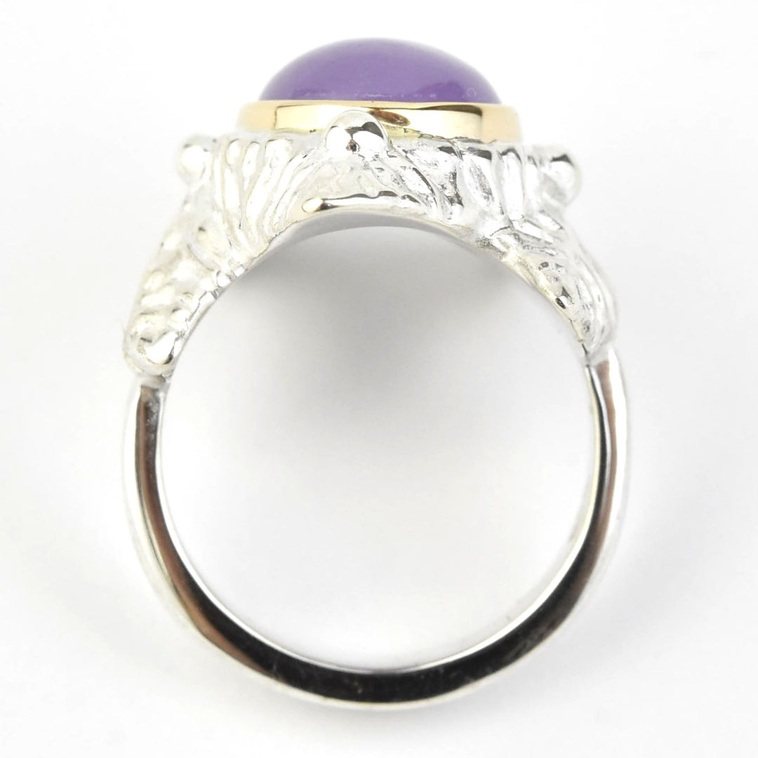 Sea Star Ring in Sterling Silver with Gold Bezel - Goldmakers Fine Jewelry