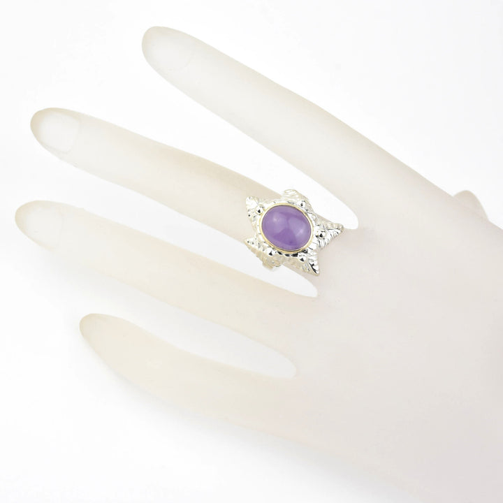 Sea Star Ring in Sterling Silver with Gold Bezel - Goldmakers Fine Jewelry