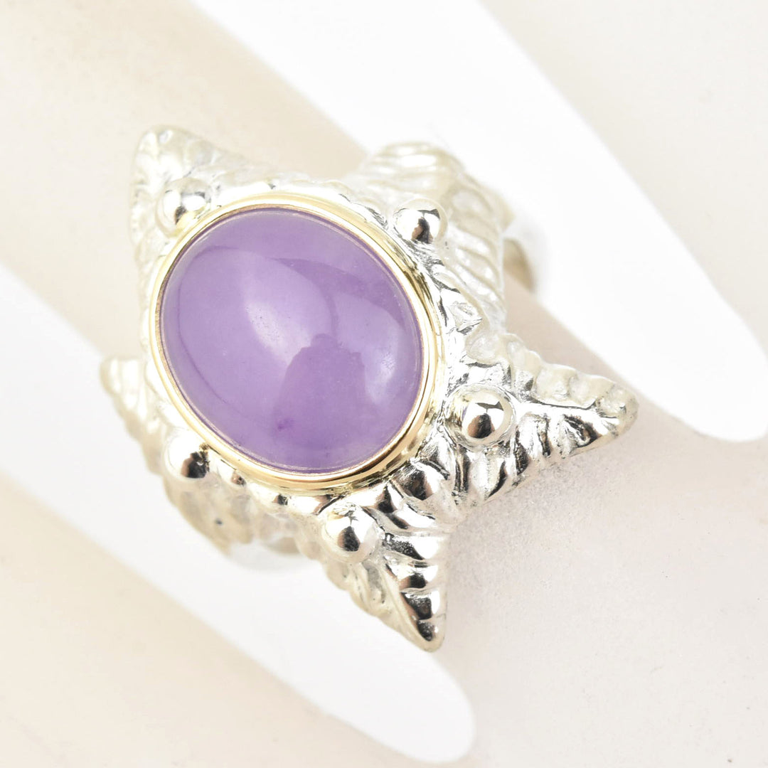 Sea Star Ring in Sterling Silver with Gold Bezel - Goldmakers Fine Jewelry