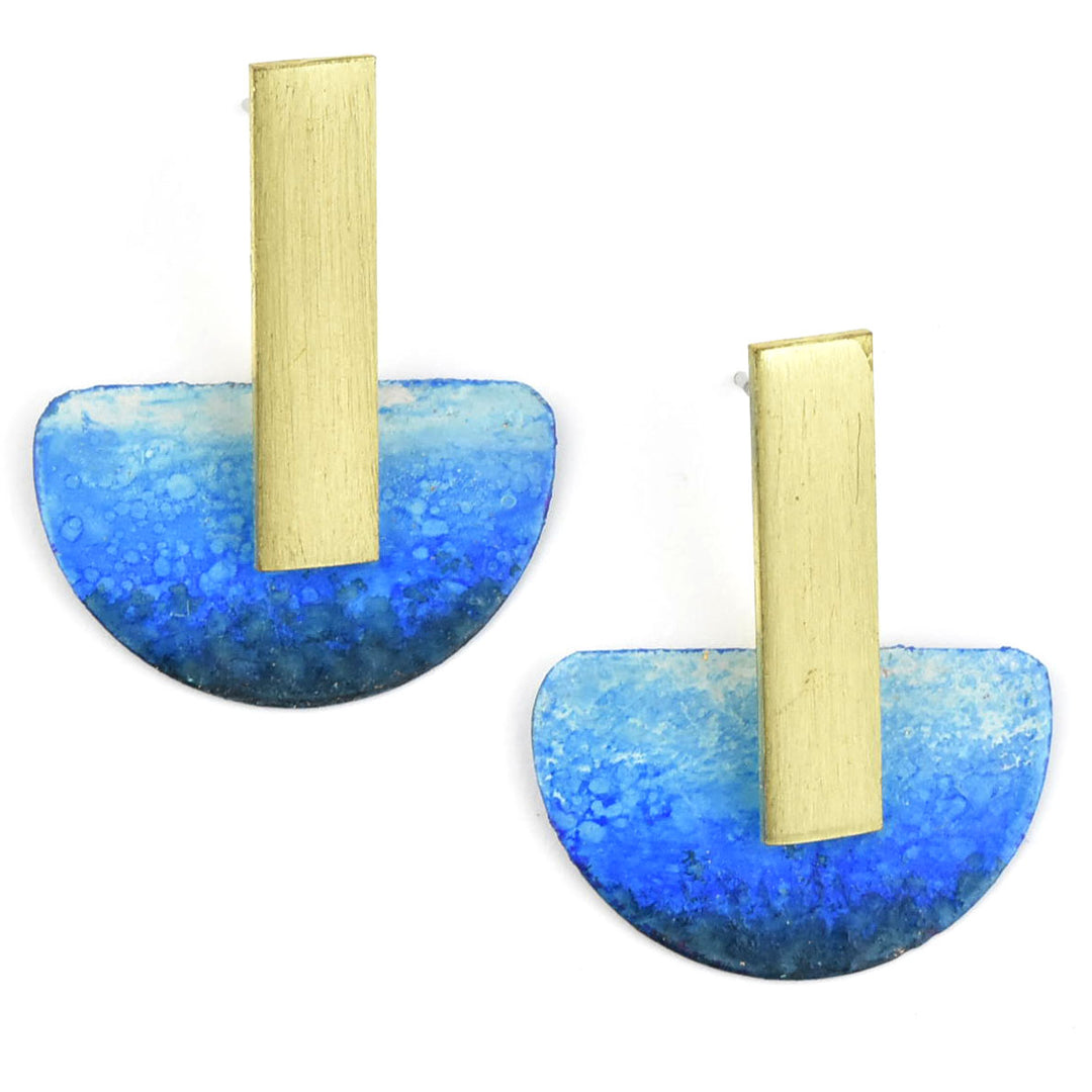 Sailboat Earrings in Blue Ombre - Goldmakers Fine Jewelry