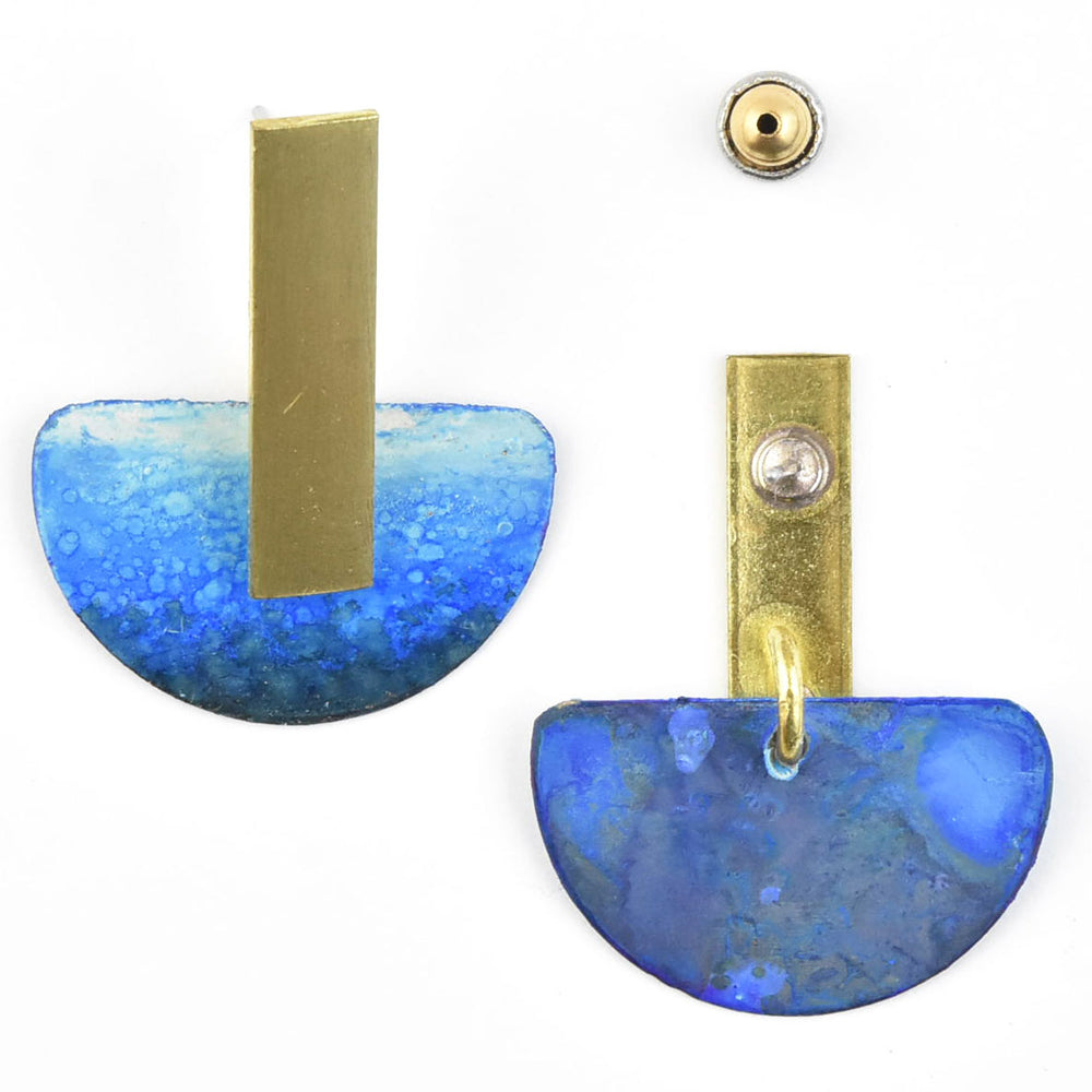 Sailboat Earrings in Blue Ombre - Goldmakers Fine Jewelry