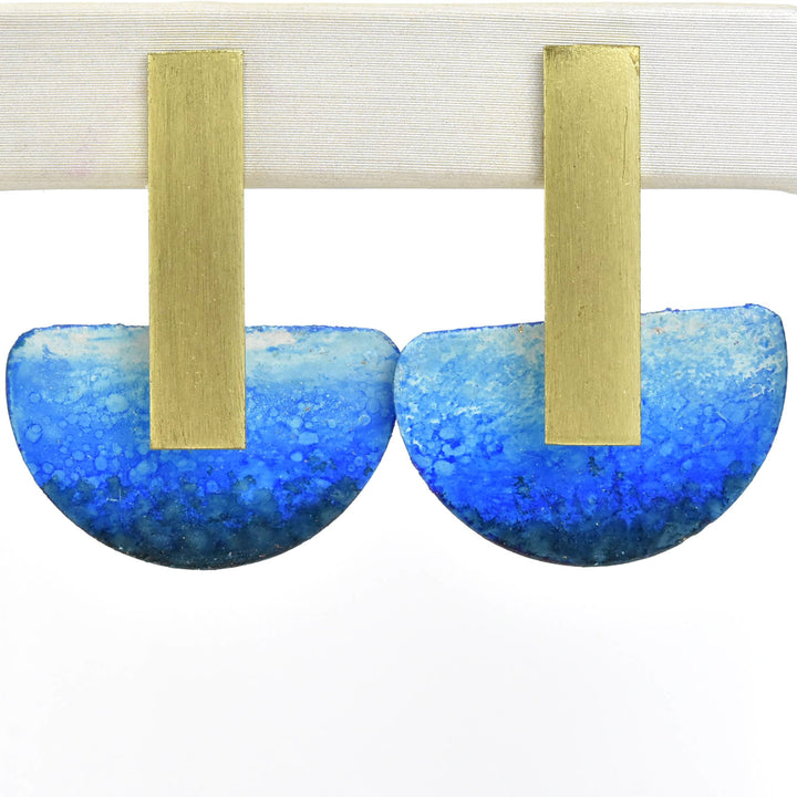 Sailboat Earrings in Blue Ombre - Goldmakers Fine Jewelry