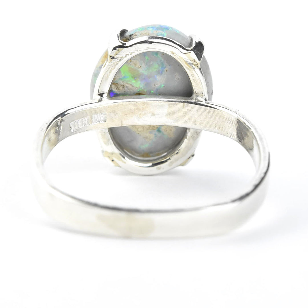 Mintabie Opal Ring in Silver