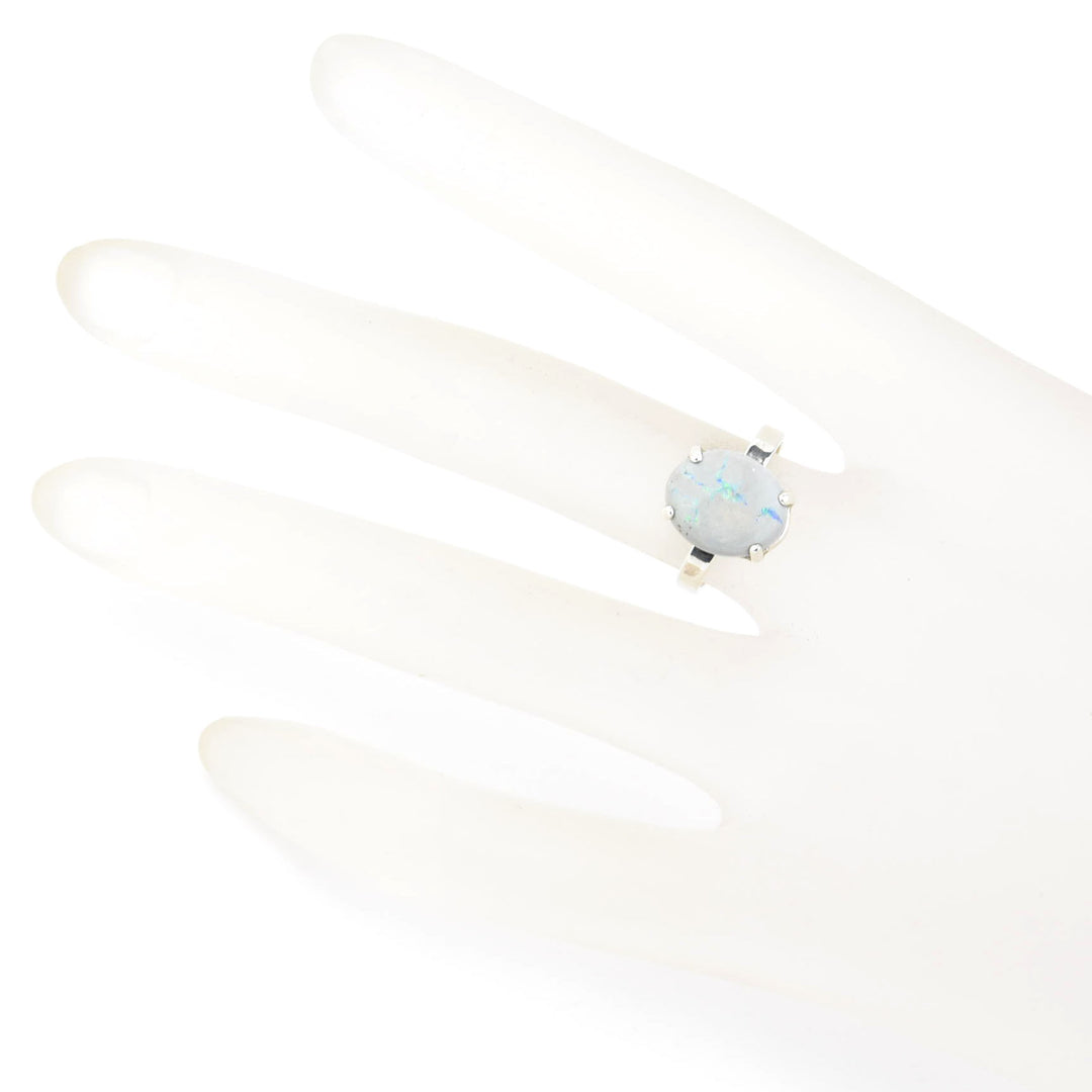 Mintabie Opal Ring in Silver