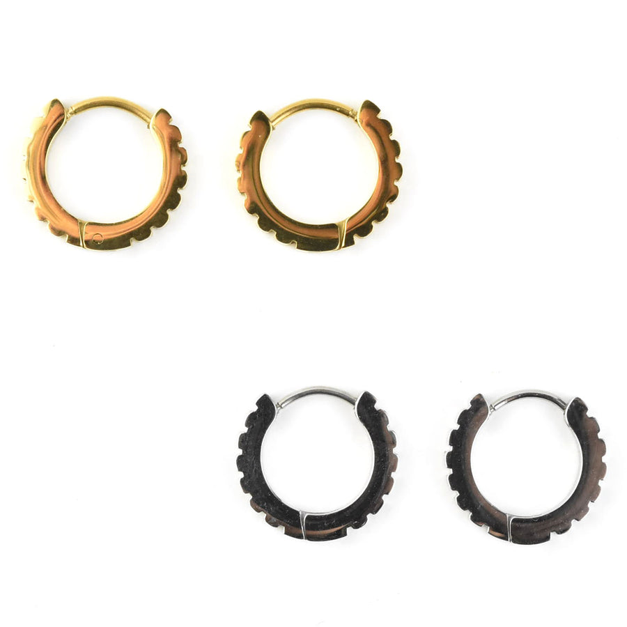 Scalloped Huggie Hoops - Goldmakers Fine Jewelry