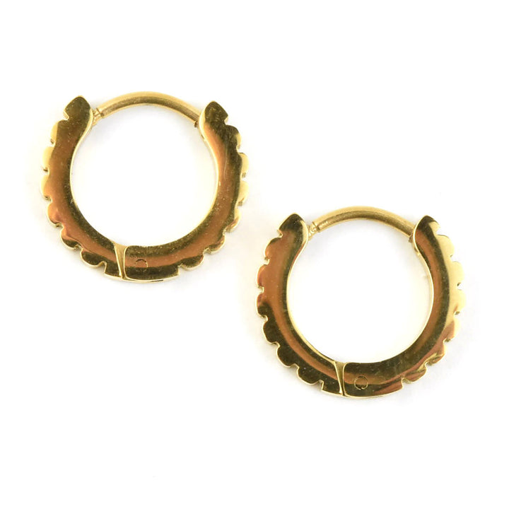 Scalloped Huggie Hoops - Goldmakers Fine Jewelry