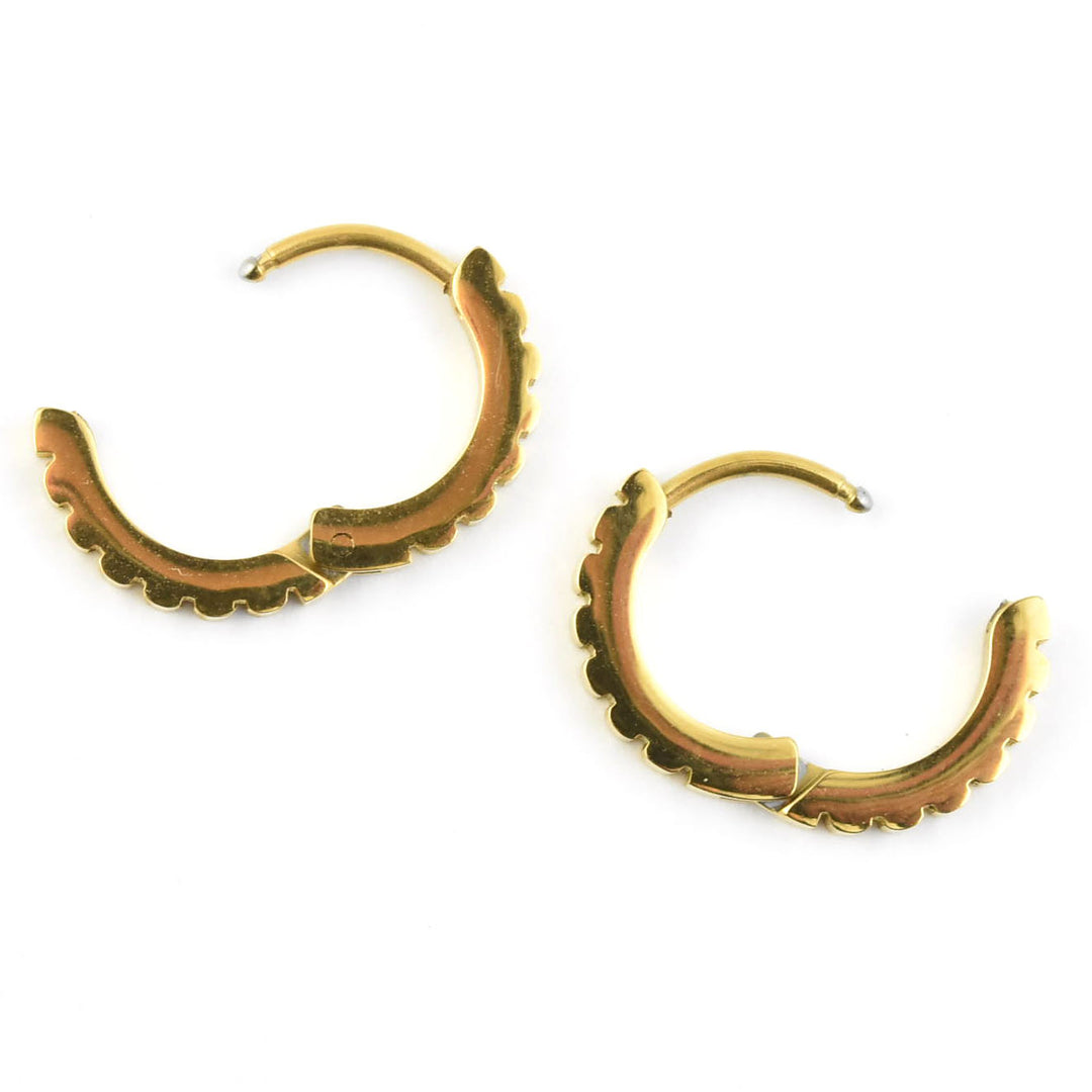 Scalloped Huggie Hoops - Goldmakers Fine Jewelry