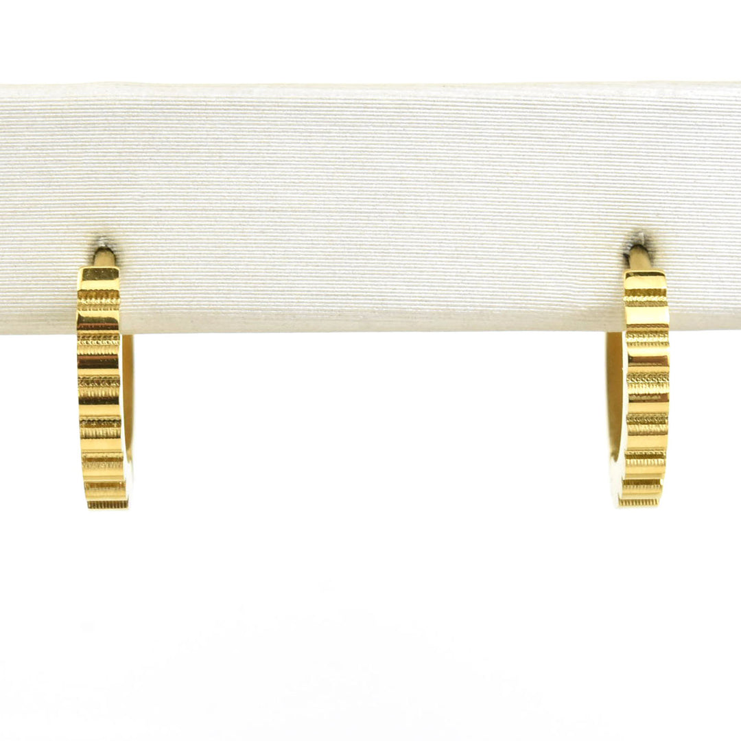 Scalloped Huggie Hoops - Goldmakers Fine Jewelry