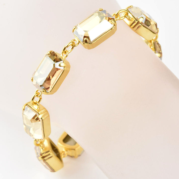 Emerald Cut Crystal Bracelet - Goldmakers Fine Jewelry