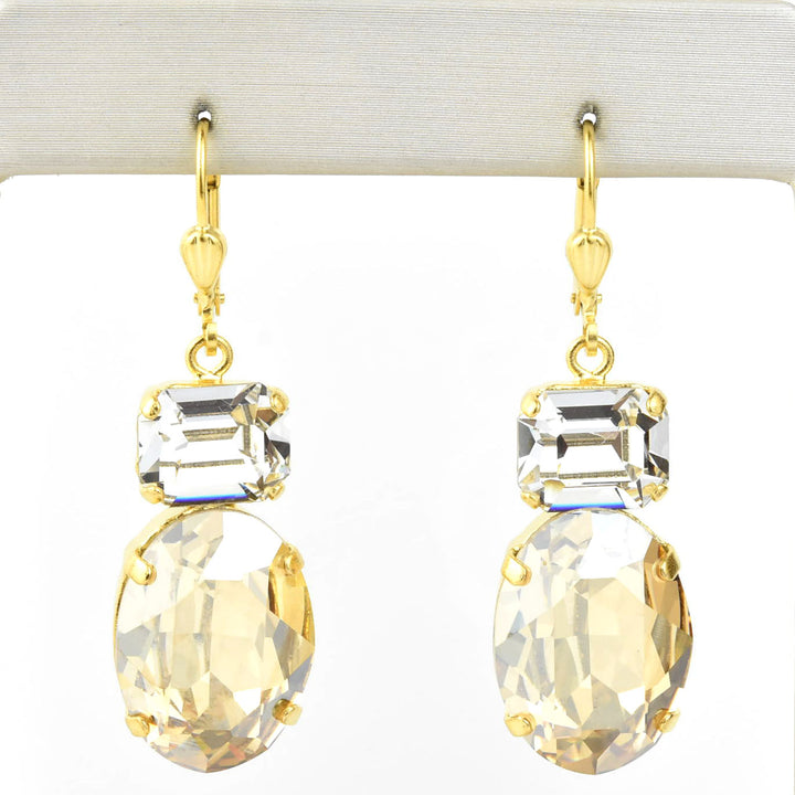 Oval Two Stone Drops - Goldmakers Fine Jewelry