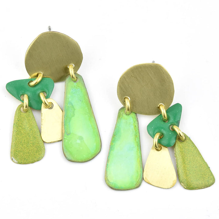 Sierra XS Mix Green Earrings - Goldmakers Fine Jewelry