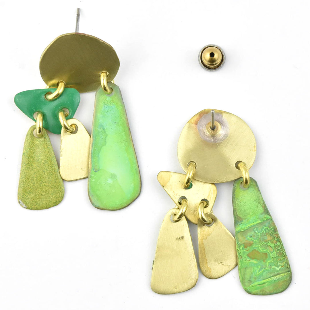 Sierra XS Mix Green Earrings - Goldmakers Fine Jewelry