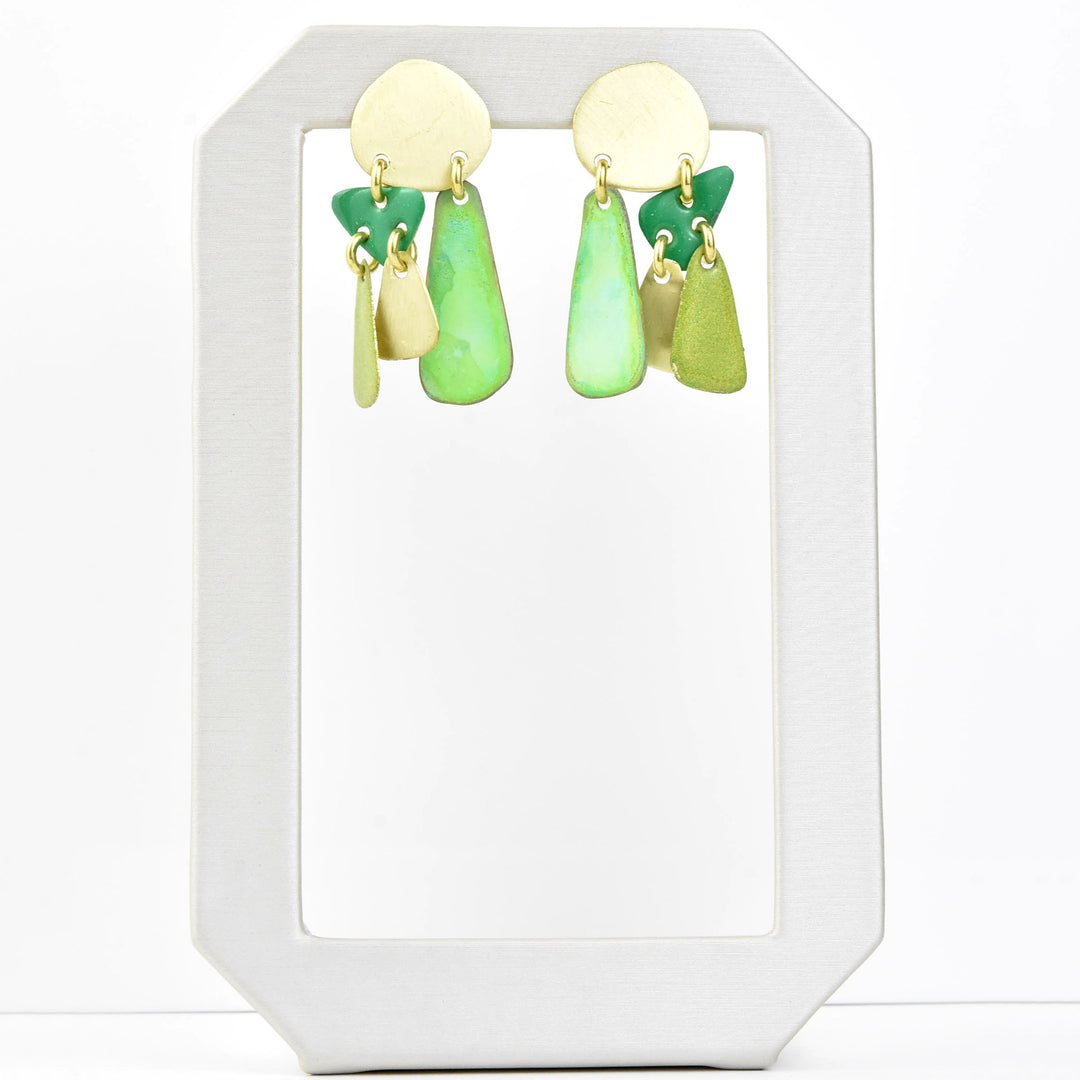 Sierra XS Mix Green Earrings - Goldmakers Fine Jewelry