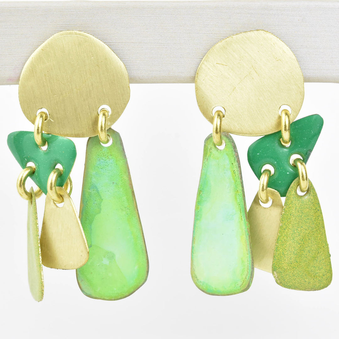 Sierra XS Mix Green Earrings - Goldmakers Fine Jewelry