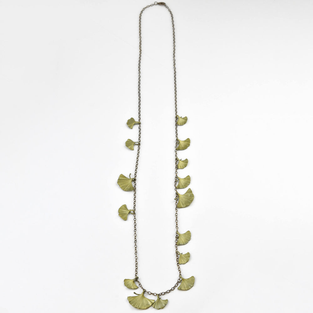 Long Ginkgo Necklace - Goldmakers Fine Jewelry