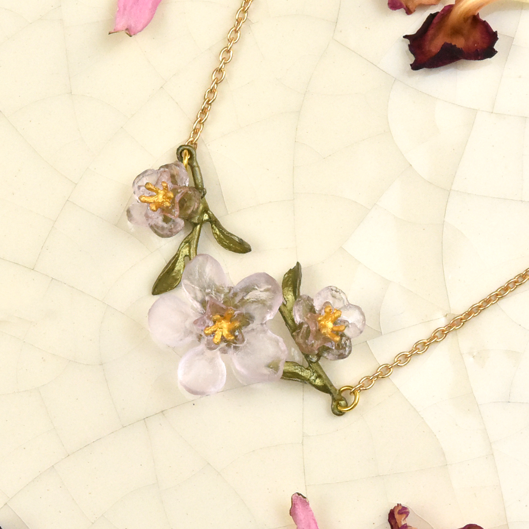 Peach Blossom Bar Necklace - Goldmakers Fine Jewelry
