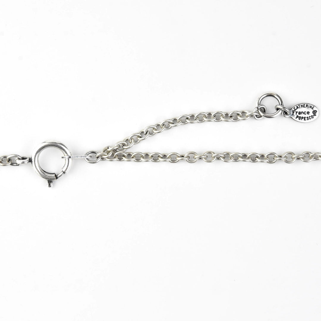 Crystal Chain Link Necklace in Silver Tone - Goldmakers Fine Jewelry