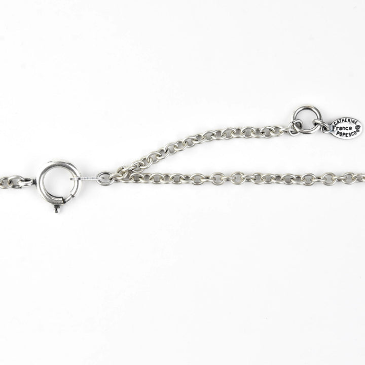 Crystal Chain Link Necklace in Silver Tone - Goldmakers Fine Jewelry