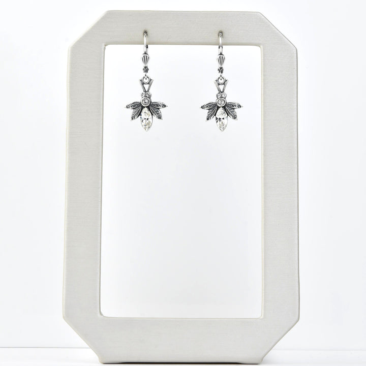 Little Silver Tone Bee Earrings - Goldmakers Fine Jewelry