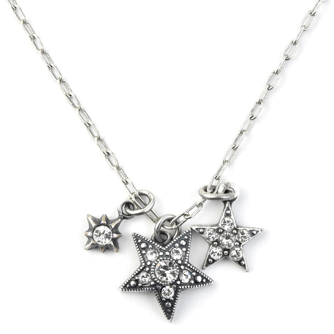 Three Silver Stars Necklace - Goldmakers Fine Jewelry