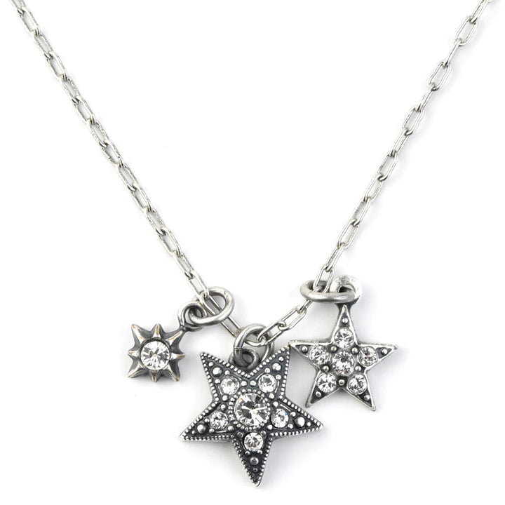 Three Silver Stars Necklace - Goldmakers Fine Jewelry