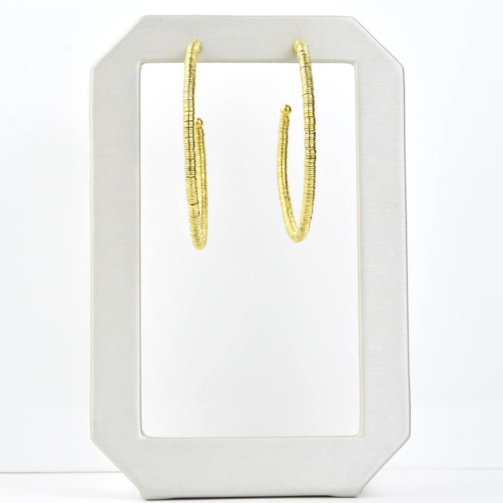 Skinny Bead Hoops Large - Goldmakers Fine Jewelry