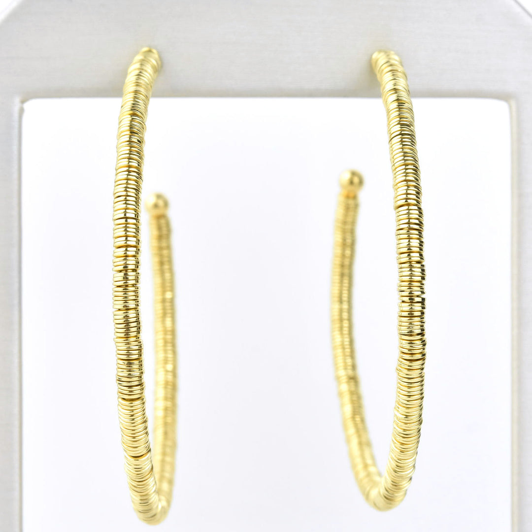 Skinny Bead Hoops Large - Goldmakers Fine Jewelry