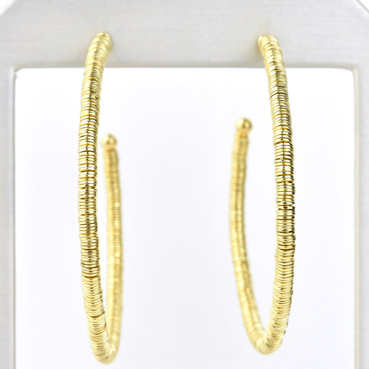 Skinny Bead Hoops Large - Goldmakers Fine Jewelry